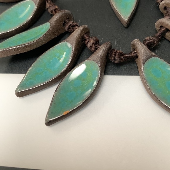 Pottery Beaded Necklace and Earrings - Picture 4 of 4